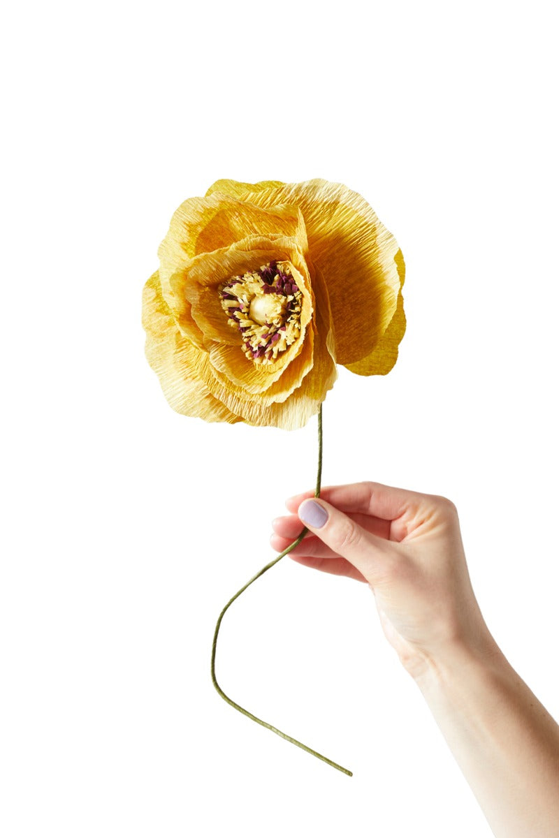 Studio About Ice Poppy papirblomst - Ochra - Bahne
